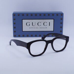 Gucci GG1429O 002 Square Eyeglasses 54mm - Dark Havana